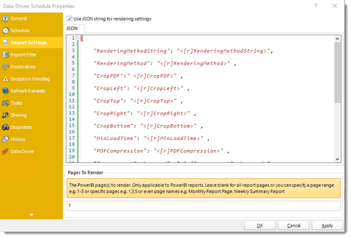 Power BI and SSRS. Data Driven Schedule Properties in PBRS