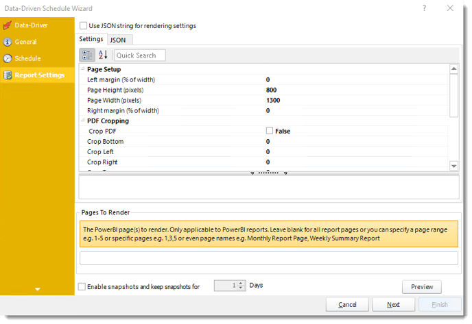 Power BI and SSRS. Report Settings in Data. Driven Schedule in PBRS