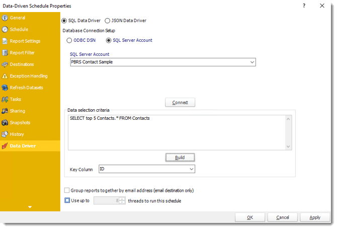 Power BI and SSRS. Data Driven Schedule Properties in PBRS