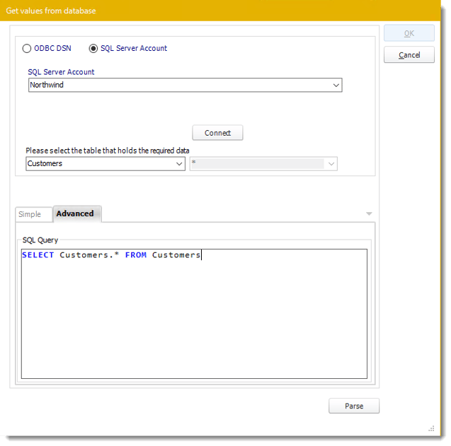 Power BI and SSRS. Get values from database interface in PBRS.