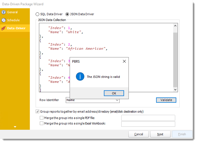 Power BI and SSRS Reports: Data Driver Wizard in Data Driven Package in PBRS.