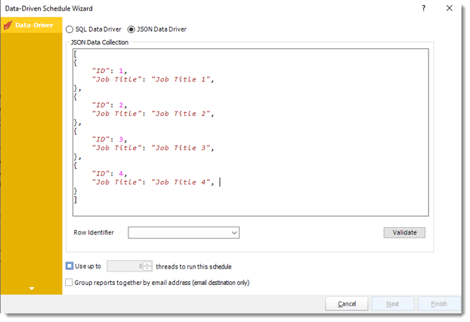 Power BI and SSRS. Data-Driven Wizard in Data Driven Schedule in PBRS