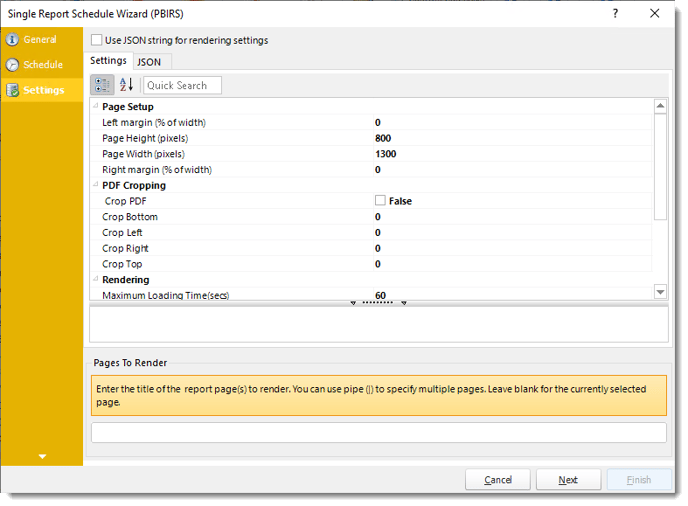 Power BI and SSRS Reports: Settings Wizard in Single Schedule Wizard in PBRS.