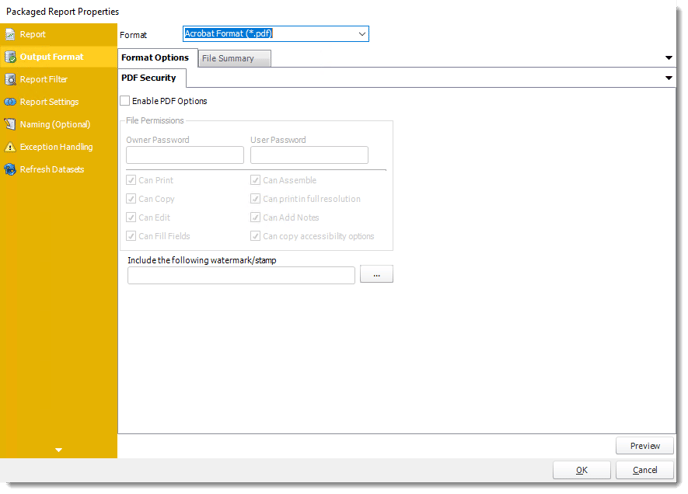 Power BI and SSRS. Package Report Properties of Package Schedule Report for Power BI in PBRS.