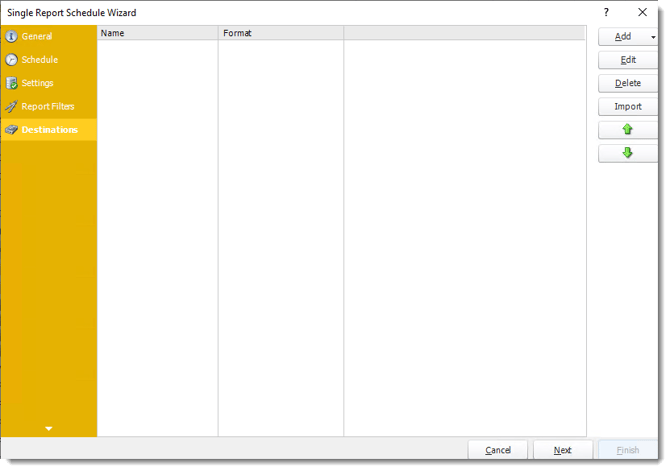 Power BI and SSRS. Destinations Wizard of Single Report Schedule in PBRS