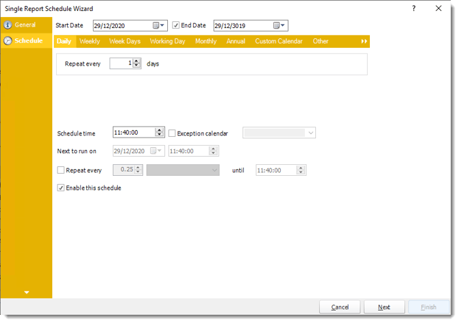 Power BI and SSRS. Schedule Wizard of Single Report Schedule in PBRS