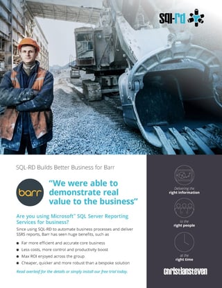 Case Study: Barr | SQL-RD Case Study: Barr | SQL-RD