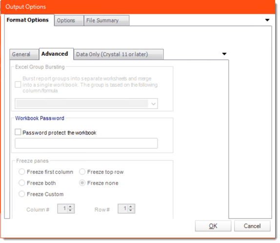 crd dynamic package output options excel