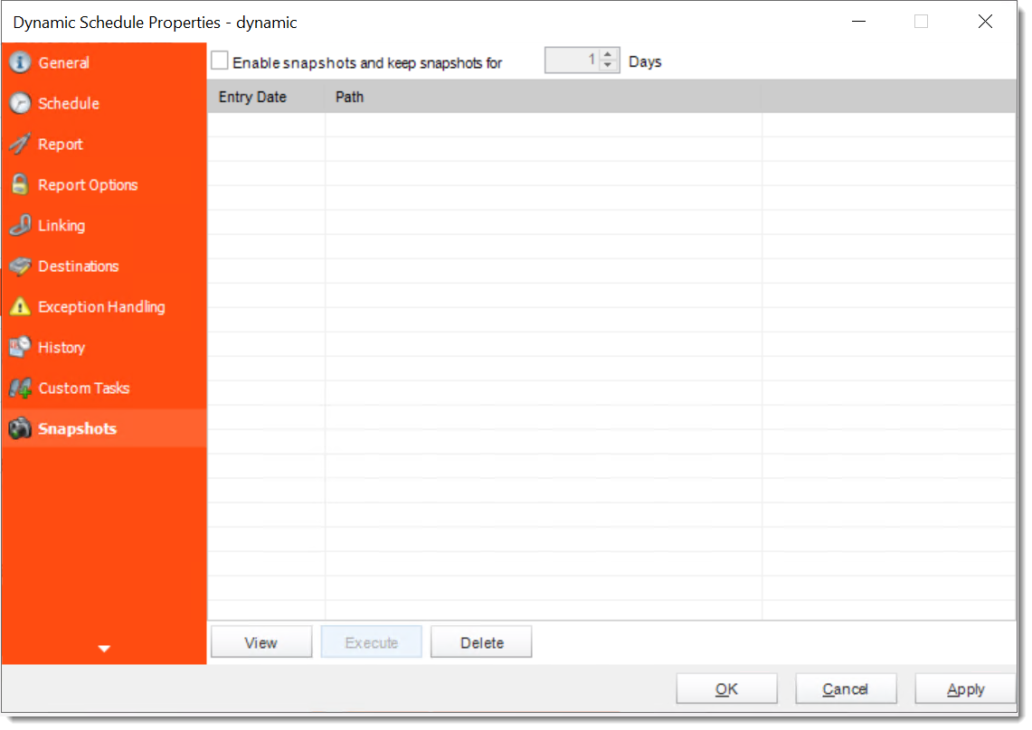 How do I setup a Dynamic Schedule for Crystal Reports in CRD?