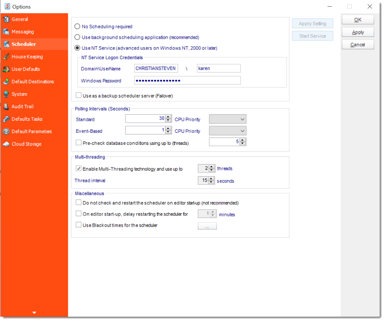 How do I configure the CRD Scheduling Service?