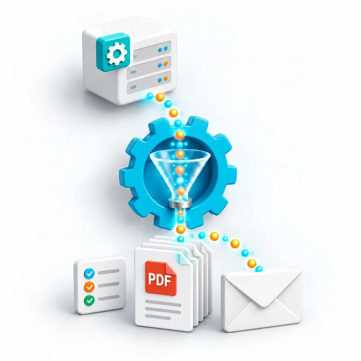 CRD processes application requests into report packs and delivery results