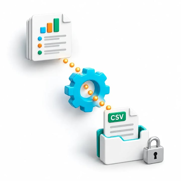 CRD prepares a structured CSV file and routes it to the approved destination folder.