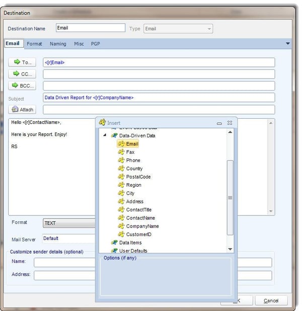 Data Driven Email | MARS MS Access Reports Scheduler