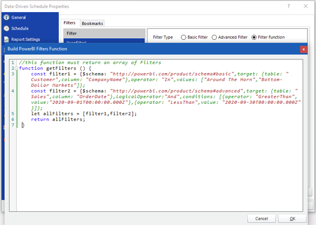 Using JavaScript For Power BI Filters in PBRS
