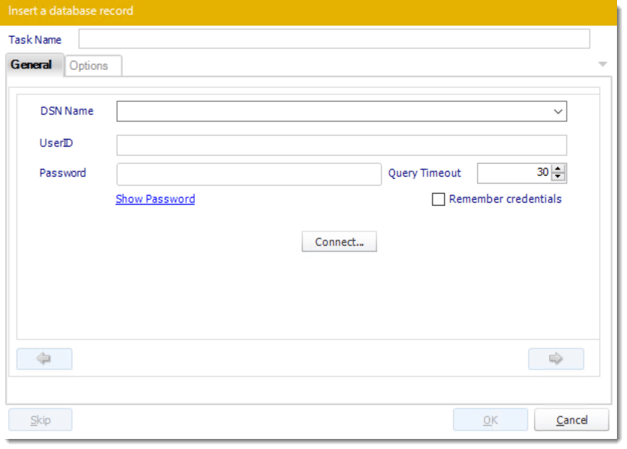 pbrs custom tasks database insert a record