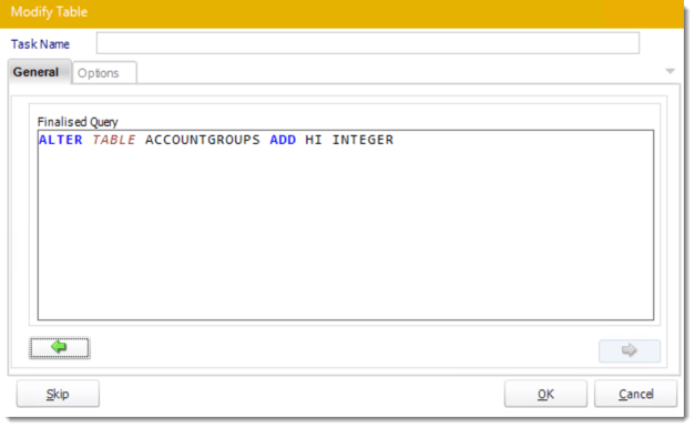 pbrs custom tasks database modify table 3