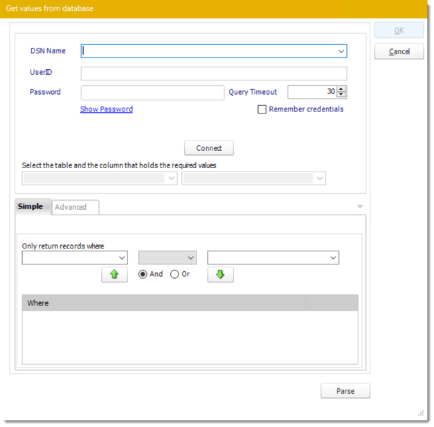 pbrs get values from database