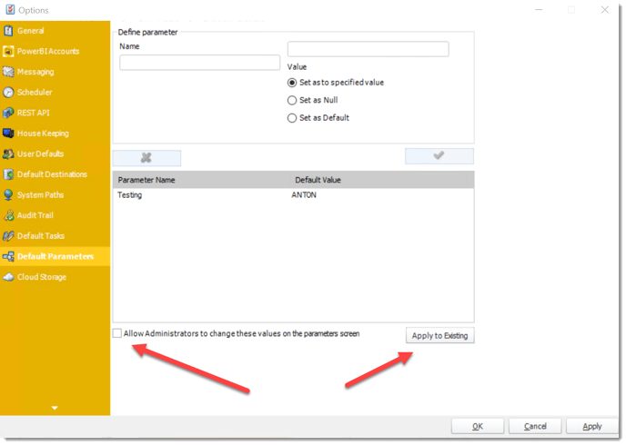 pbrs options default parameters allow