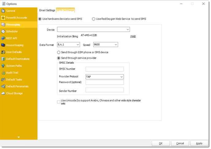 pbrs options messaging sms