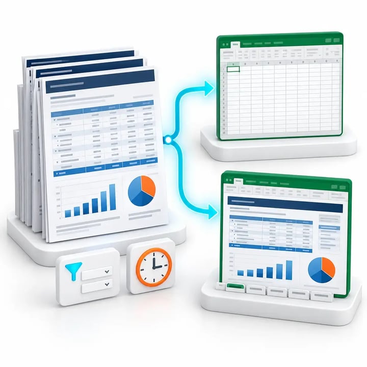 PBRS converts Power BI paginated reports into data-only and formatted multi-tab Excel workbooks.