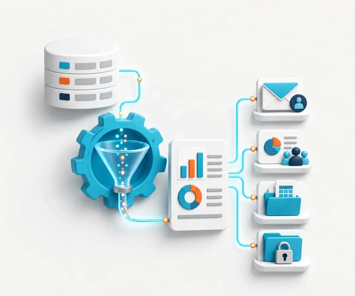 PBRS uses recipient data to generate and securely deliver personalized Power BI reports to different users and destinations.