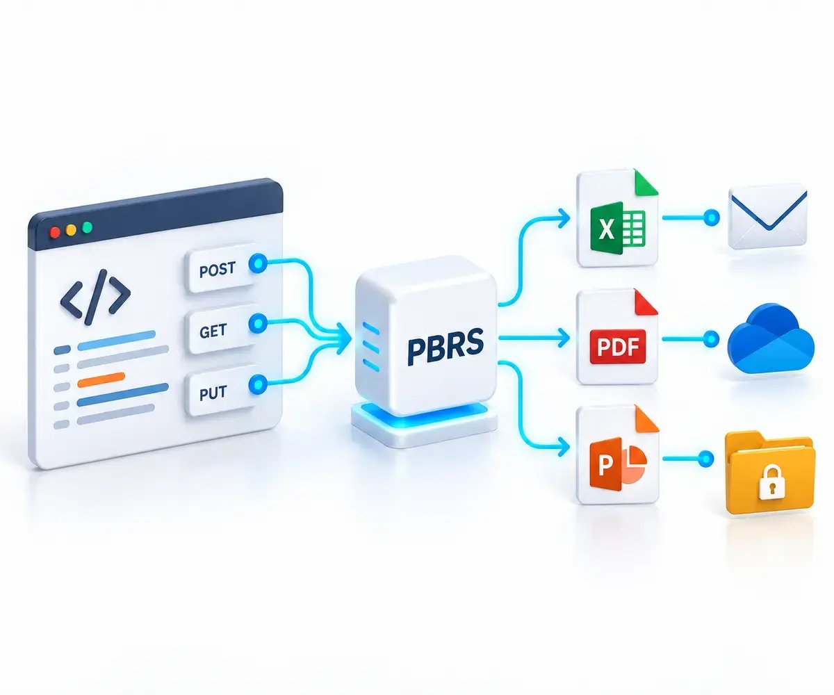 Application-driven report automation with secured Excel and PDF files, PowerPoint outputs, and delivery to email, cloud storage and shared folders.