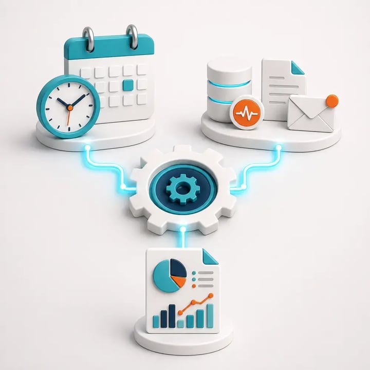 PBRS runs Power BI reports automatically using time-based schedules or business-event triggers.