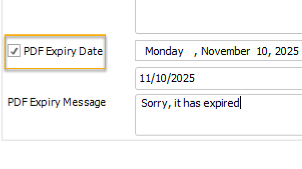 PDF Expiry Date