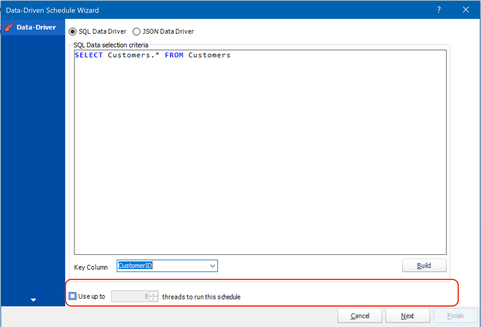 Multi-threading for Data-Driven schedules in PBRS