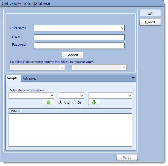 Crystal Reports: Get values from database interface in CRD.