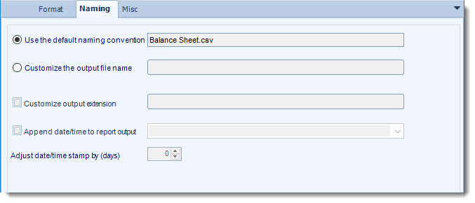 MS Access: CSV output format options in MARS.