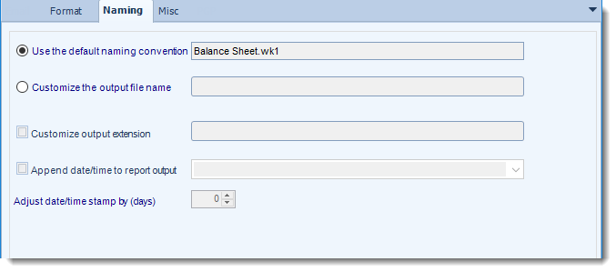 MS Access: Lotus 1-2-3 output format options in MARS