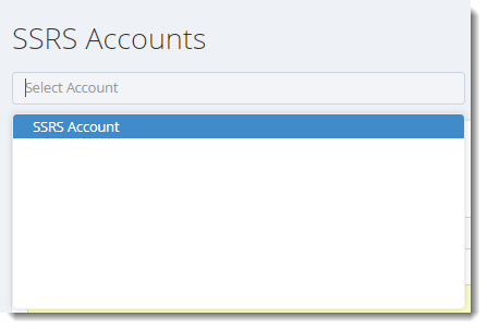 KPI's and Dashboards: SSRS Accounts in IntelliFront BI.