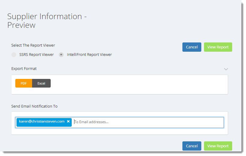 KPI's and Dashboards: SSRS Reports in IntelliFront BI.