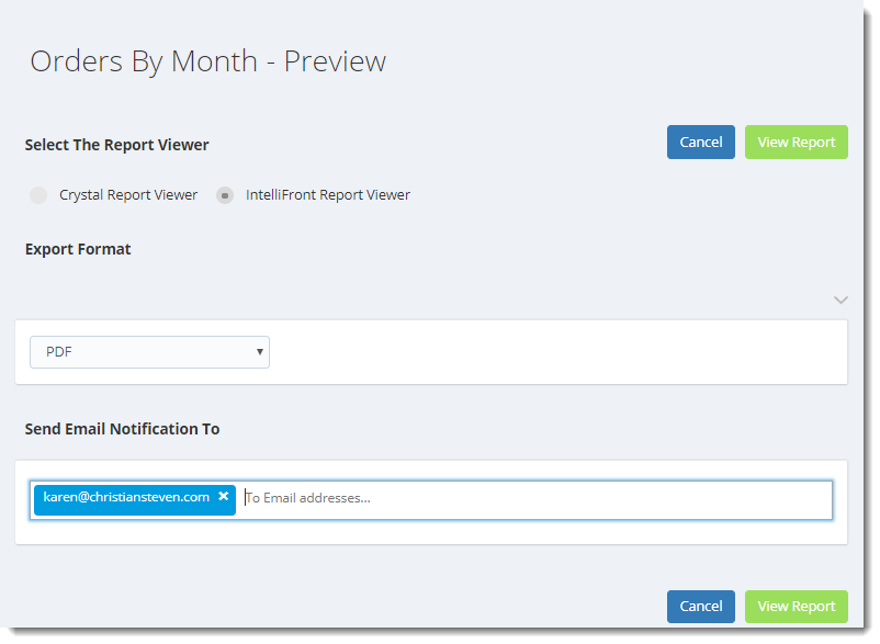 KPI's and Dashboards: Crystal Reports in IntelliFront BI.