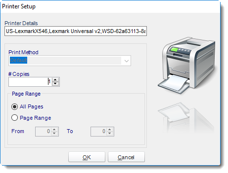MS Access. Print Destination in MARS.