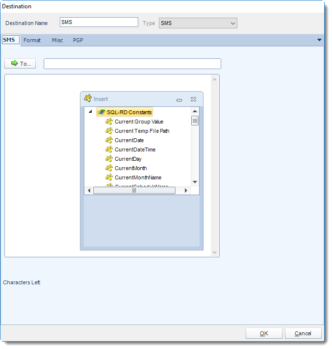 SSRS. SMS Destination in SQL-RD