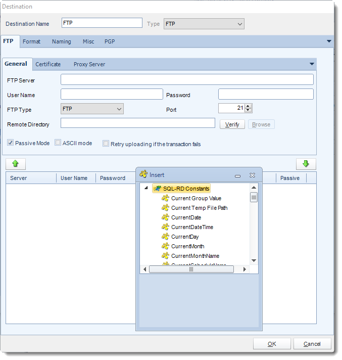 SSRS. FTP Destination in SQL-RD