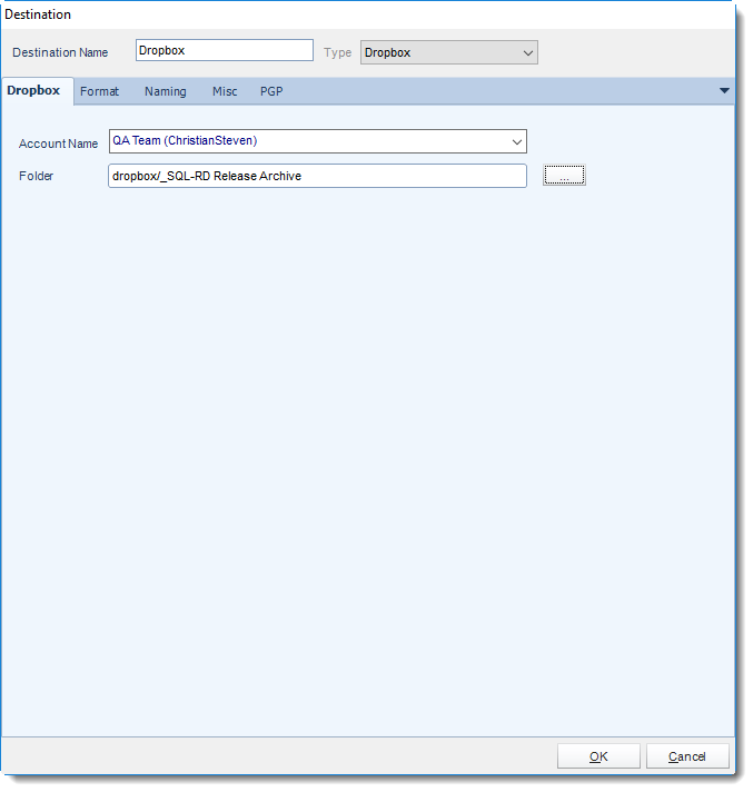 SSRS. Dropbox Destination in SQL-RD
