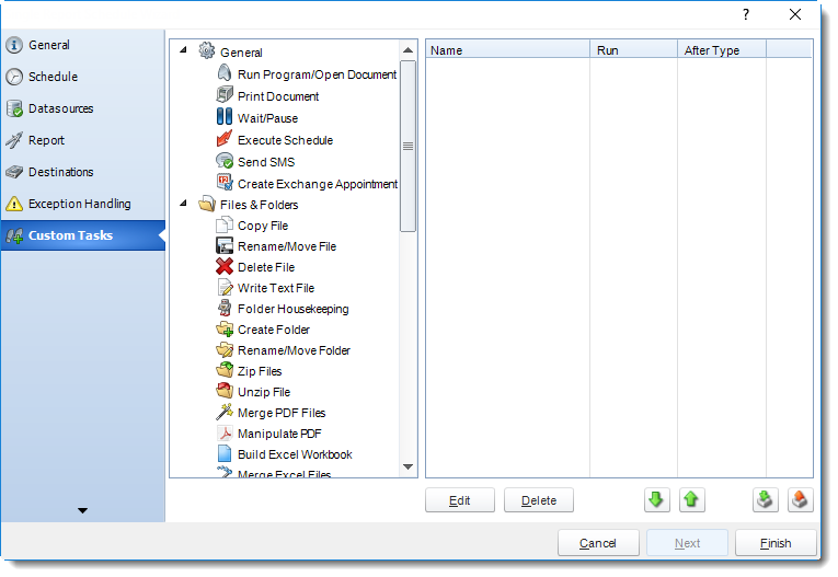 SSRS. Custom Tasks Wizard in Schedules in SQL-RD