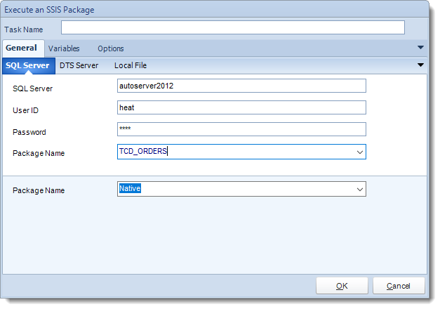 MS Access. Custom Tasks: Execute an SSIS Package in MARS.