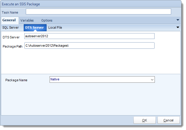 MS Access. Custom Tasks: Execute an SSIS Package in MARS.