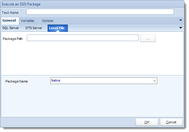 MS Access. Custom Tasks: Execute an SSIS Package in MARS.
