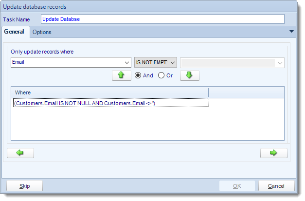 MS Access. Custom Tasks: Update a record in MARS.
