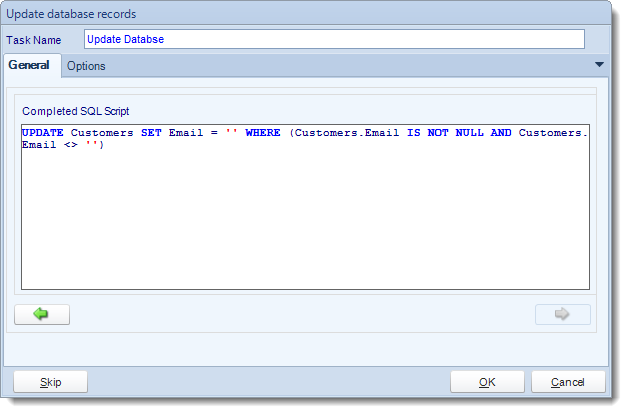 MS Access. Custom Tasks: Update a record in MARS.