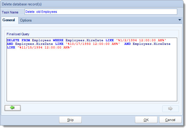 MS Access. Custom Tasks: Delete a record in MARS.