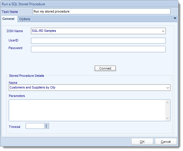SSRS. Custom Tasks: Run a stored procedure in SQL-RD