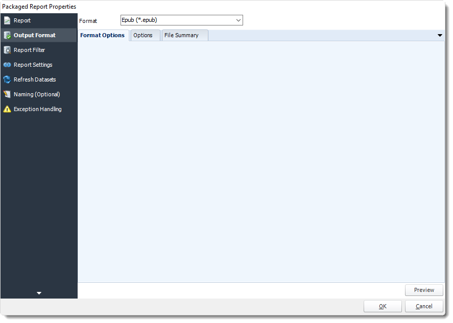 Power BI and SSRS. Package Report Properties of Package Schedule Report for Power BI in PBRS.