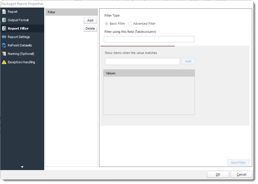 Power BI and SSRS. Package Report Properties of Package Schedule Report for Power BI in PBRS.