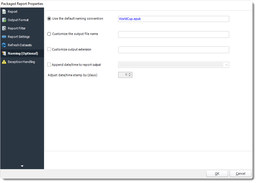 Power BI and SSRS. Package Report Properties of Package Schedule Report for Power BI in PBRS.